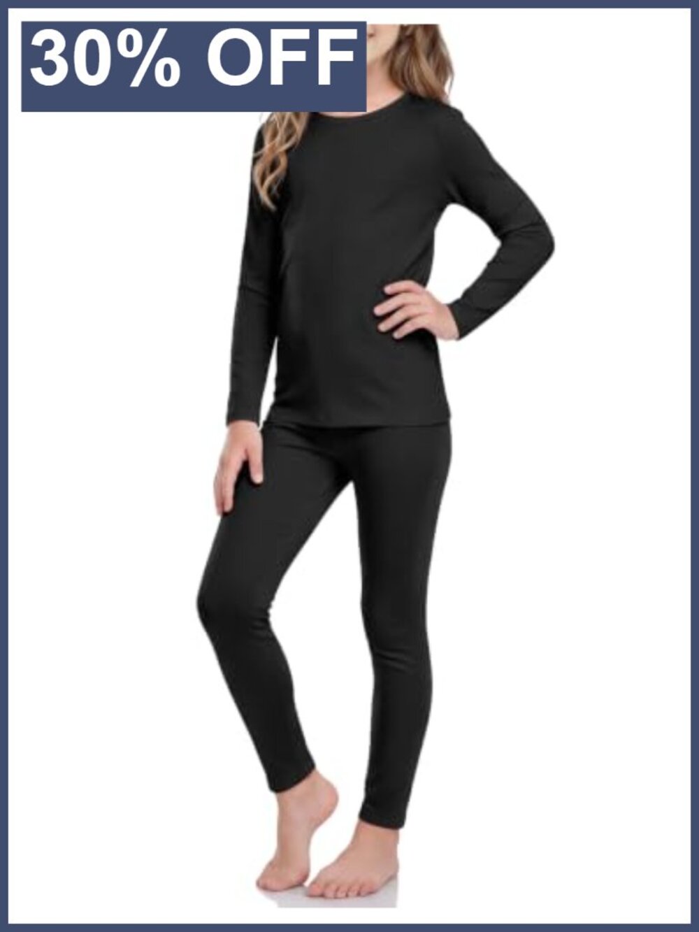 Girls Thermal Underwear Set Long Johns Base Layer Top Bottom
